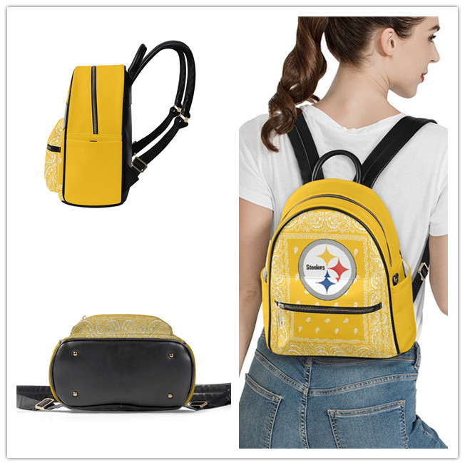 Pittsburgh Steelers PU Leather Casual Backpack 001